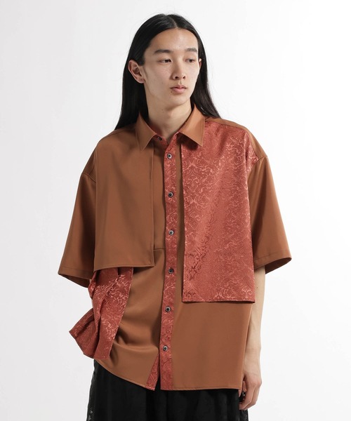 HARE（ハレ）の「ジャガードプリーツフラシシャツ(HARE)（シャツ/ブラウス・メンズ・ブラック/グレー/ブルー/オレンジ/ホワイト/グレー系その他・FREE）」の18枚目の写真