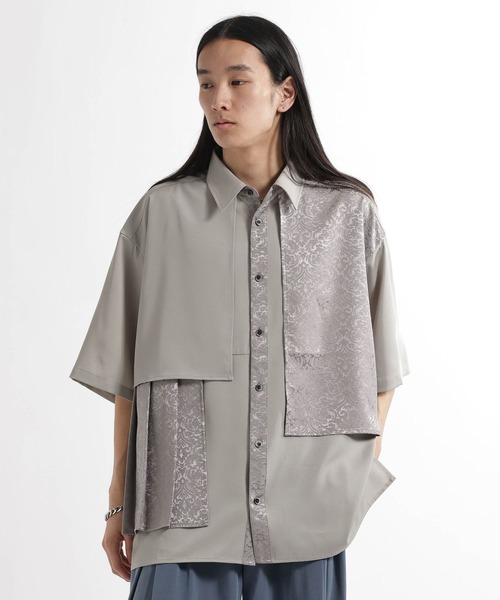 HARE（ハレ）の「ジャガードプリーツフラシシャツ(HARE)（シャツ/ブラウス・メンズ・ブラック/グレー/ブルー/オレンジ/ホワイト/グレー系その他・FREE）」の17枚目の写真