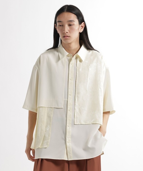 HARE（ハレ）の「ジャガードプリーツフラシシャツ(HARE)（シャツ/ブラウス・メンズ・ブラック/グレー/ブルー/オレンジ/ホワイト/グレー系その他・FREE）」の19枚目の写真