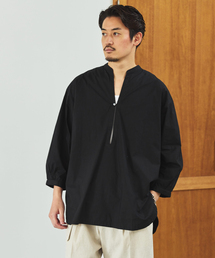 India make(インディア メイク) ポプリン エンブロイダリ― バンドシャツ