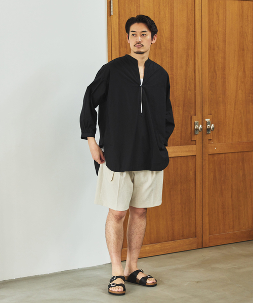 EDIFICE（エディフィス）の「India make(インディア メイク) ポプリン エンブロイダリ― バンドシャツ（シャツ/ブラウス・メンズ・ホワイト/スミクロ・SMALL/MEDIUM/LARGE）」の14枚目の写真