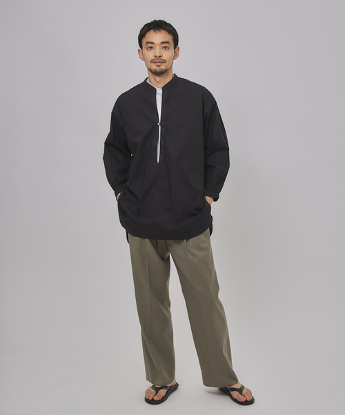 EDIFICE（エディフィス）の「India make(インディア メイク) ポプリン エンブロイダリ― バンドシャツ（シャツ/ブラウス・メンズ・ホワイト/スミクロ・SMALL/MEDIUM/LARGE）」の5枚目の写真