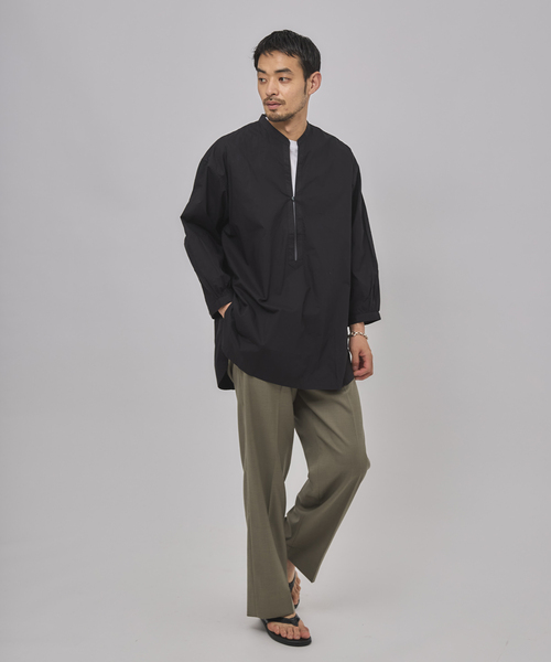 EDIFICE（エディフィス）の「India make(インディア メイク) ポプリン エンブロイダリ― バンドシャツ（シャツ/ブラウス・メンズ・ホワイト/スミクロ・SMALL/MEDIUM/LARGE）」の4枚目の写真