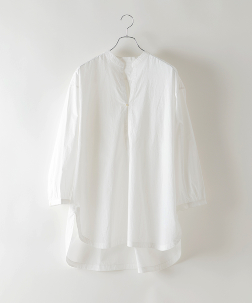 EDIFICE（エディフィス）の「India make(インディア メイク) ポプリン エンブロイダリ― バンドシャツ（シャツ/ブラウス・メンズ・ホワイト/スミクロ・SMALL/MEDIUM/LARGE）」の16枚目の写真