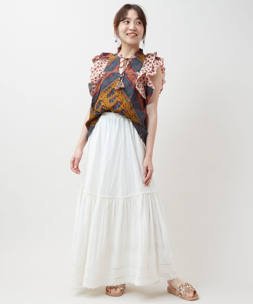 チャイハネ(チャイハネ)の「【チャイハネ】エスニックプリント ナリアトップス(その他トップス・レディース・カーキ/ベージュ/ピンク・FREE)」の14枚目の写真