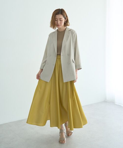 YECCA VECCA（イェッカヴェッカ）の「【接触冷感】COOLシャツテーラードジャケット（テーラードジャケット・レディース・ブルー/ブラック/グレイッシュベージュ・FREE）」の16枚目の写真