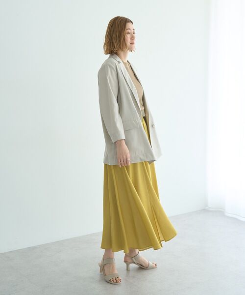 YECCA VECCA（イェッカヴェッカ）の「【接触冷感】COOLシャツテーラードジャケット（テーラードジャケット・レディース・ブルー/ブラック/グレイッシュベージュ・FREE）」の15枚目の写真