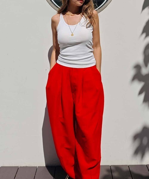 esutoreja（エストレジャ）の「ユーネックリブタンクトップ（タンクトップ・レディース・ブラック/ブラウン/ホワイト・FREE）」の6枚目の写真