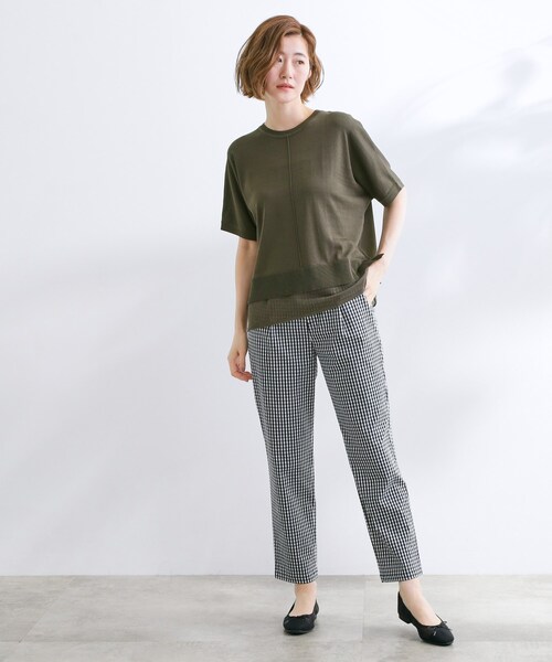 grove(グローブ)の「【夏に嬉しい機能付き】やわらかドライタッチレイヤードライクニット(ニット/セーター・レディース・グレー/ブラック/アイボリー系2/ブルーグリーン/ダークオリーブ・02/03/04/01/05)」の20枚目の写真