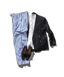 PUEBCO（プエブコ）の「COTTON STRIPE REGULAR PANTS White M（その他パンツ）」