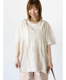 Lugnoncure（ルノンキュール）の「ネックシャーリング切替ブラウス（シャツ/ブラウス）」