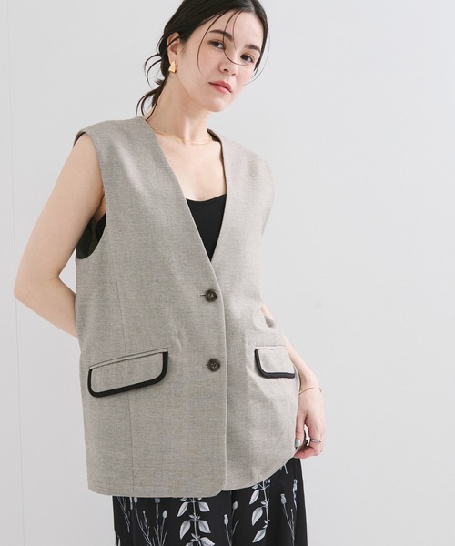✴︎専用です✴︎ADAMETROPE リサイクルポリエステルノーカラージレ ADAM ET ROPÉ FEMME(アダム エ ロペ ファム) / 【サステナブル