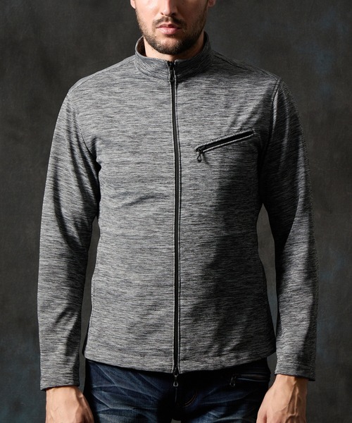 HIDEAWAYS NICOLE(ハイダウェイニコル)の「メランジダブルフェイスジップアップブルゾン(ブルゾン・メンズ・グレー/カーキ/ブルーグリーン・MEDIUM/LARGE/X-LARGE)」の12枚目の写真