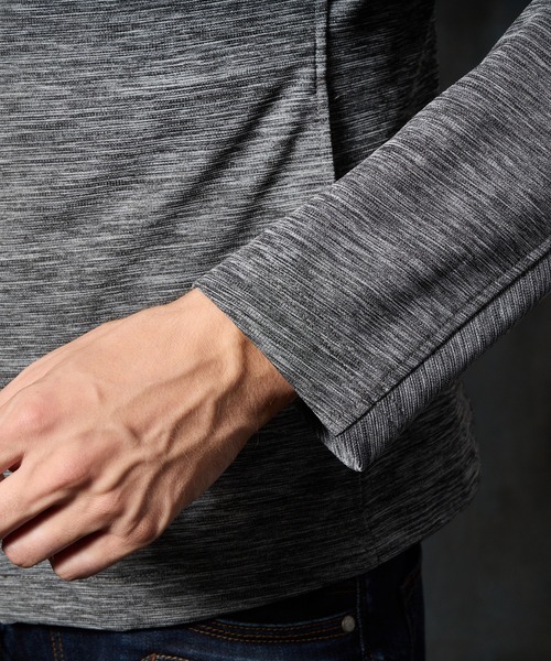 HIDEAWAYS NICOLE(ハイダウェイニコル)の「メランジダブルフェイスジップアップブルゾン(ブルゾン・メンズ・グレー/カーキ/ブルーグリーン・MEDIUM/LARGE/X-LARGE)」の9枚目の写真