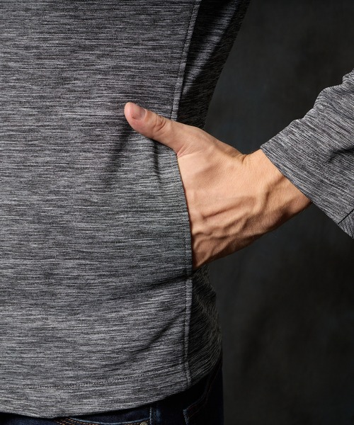 HIDEAWAYS NICOLE(ハイダウェイニコル)の「メランジダブルフェイスジップアップブルゾン(ブルゾン・メンズ・グレー/カーキ/ブルーグリーン・MEDIUM/LARGE/X-LARGE)」の14枚目の写真