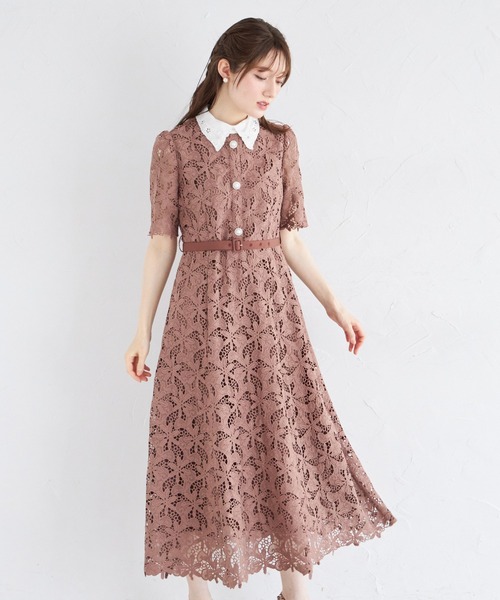 tocco closet 刺繍入りベージュドレス tocco closet 「tocco closet」 ノースリーブワンピース M