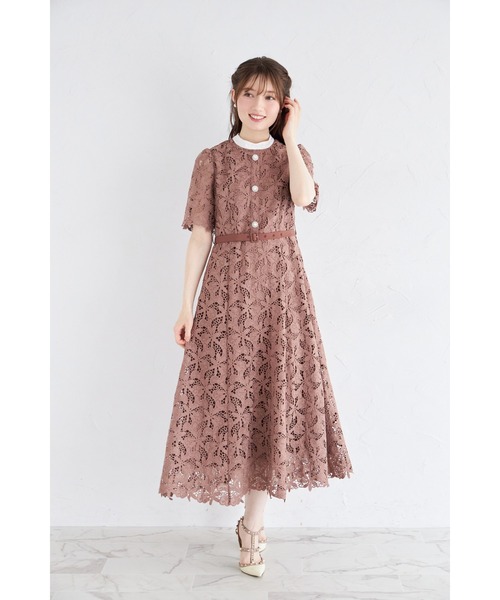 美品　キラキラビジュー襟付き(取り外し可)　ワンピース 美品 キラキラビジュー襟付き(取り外し可) ワンピース｜レディース