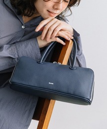 ネイビー レザー ボストンバッグ ボストンバッグ（ブルー・ネイビー/青色系・レザー・本革