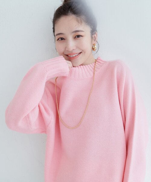 ウール＆リサイクルポリショートニットプルオーバー（ニット/セーター