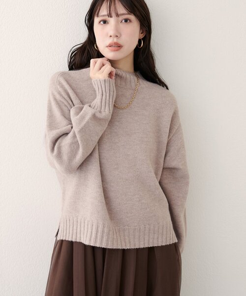 ウール＆リサイクルポリショートニットプルオーバー（ニット/セーター