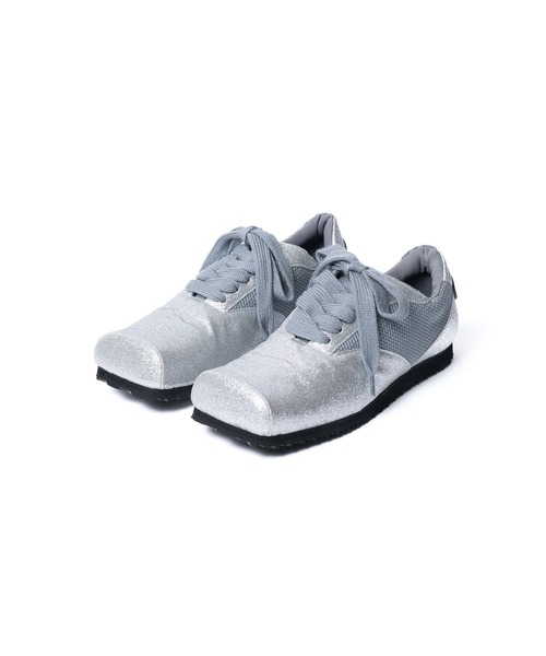 NON TOKYO(ノントーキョー)の「【NON TOKYO/ノントウキョウ】GLITTER SQUARE SNEAKERS/グリッタースクエアスニーカー(スニーカー・レディース・ブラウン/シルバー・24.0cm/23.0cm/25.0cm)」の3枚目の写真