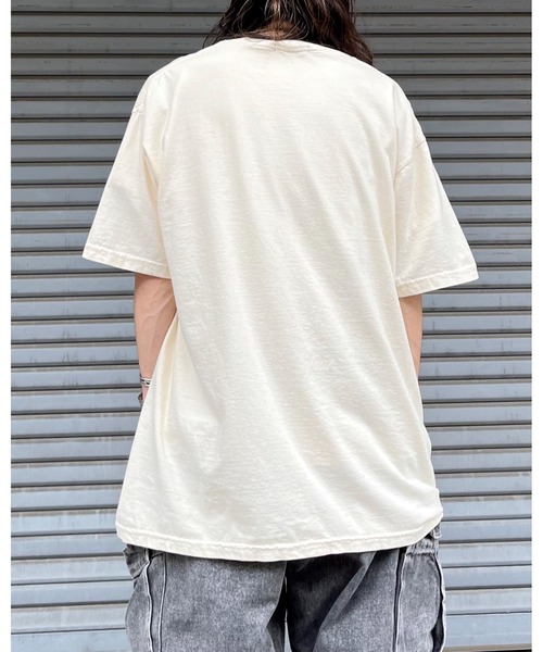 MODISH GAZE(モディシュガゼ)の「【MODISH GAZE】LOVEロゴプリント ピグメント加工 ビッグシルエットTシャツ(Tシャツ/カットソー・メンズ・アイボリー/ネイビー/スミクロ・FREE)」の15枚目の写真