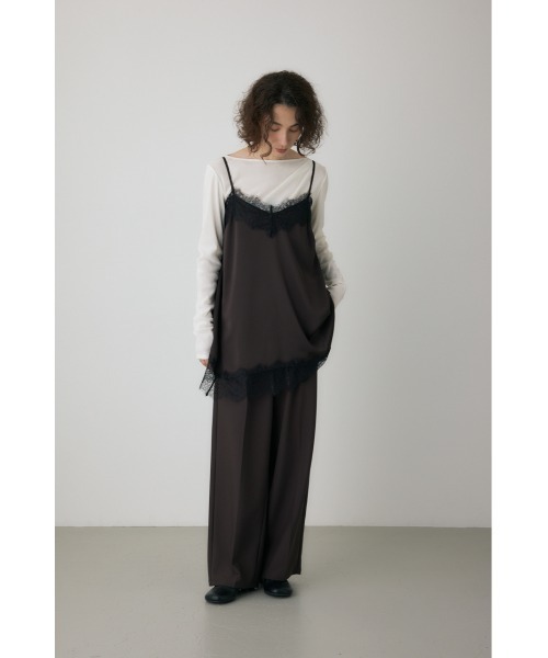 レースフレアサテンキャミ 冬服 / 肩ひも調節可能（キャミソール