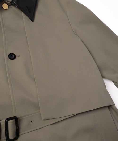 CULLNI（クルニ）の「Wool Gabardine Layerd Long Coat（ステンカラーコート・メンズ・ブラック/ベージュ・2/1/0）」の10枚目の写真