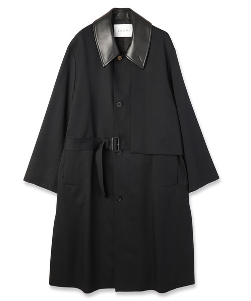 Wool Gabardine Layerd Long Coat（ステンカラーコート）｜CULLNI