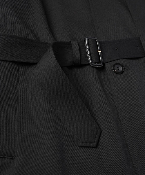 Wool Gabardine Layerd Long Coat（ステンカラーコート）｜CULLNI