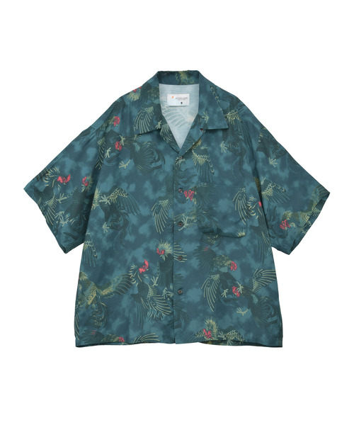 NIPOALOHA（ニポアロハ）の「【NIPOALOHA】"軍鶏-SHAMO" SHORT SLEEVE SHIRT（シャツ/ブラウス・レディース・ブルーグリーン/グレー・MEDIUM/SMALL）」の7枚目の写真
