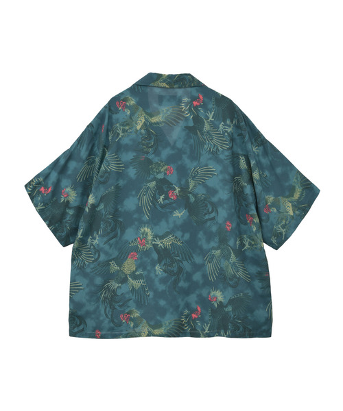 NIPOALOHA（ニポアロハ）の「【NIPOALOHA】"軍鶏-SHAMO" SHORT SLEEVE SHIRT（シャツ/ブラウス・レディース・ブルーグリーン/グレー・MEDIUM/SMALL）」の8枚目の写真