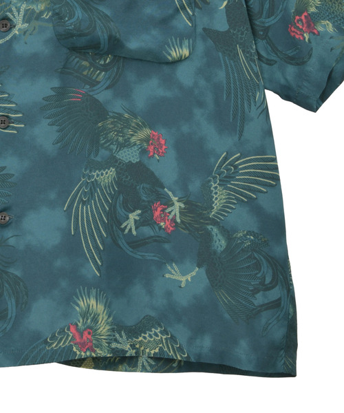 NIPOALOHA（ニポアロハ）の「【NIPOALOHA】"軍鶏-SHAMO" SHORT SLEEVE SHIRT（シャツ/ブラウス・レディース・ブルーグリーン/グレー・MEDIUM/SMALL）」の11枚目の写真