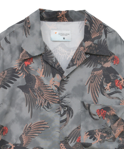 NIPOALOHA（ニポアロハ）の「【NIPOALOHA】"軍鶏-SHAMO" SHORT SLEEVE SHIRT（シャツ/ブラウス・レディース・ブルーグリーン/グレー・MEDIUM/SMALL）」の17枚目の写真