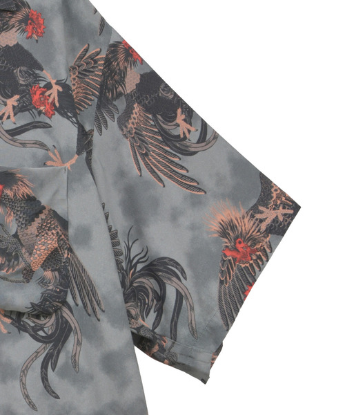 NIPOALOHA（ニポアロハ）の「【NIPOALOHA】"軍鶏-SHAMO" SHORT SLEEVE SHIRT（シャツ/ブラウス・レディース・ブルーグリーン/グレー・MEDIUM/SMALL）」の18枚目の写真