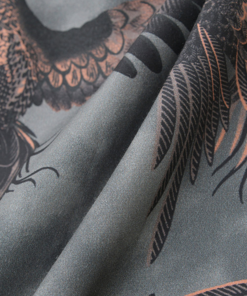 NIPOALOHA（ニポアロハ）の「【NIPOALOHA】"軍鶏-SHAMO" SHORT SLEEVE SHIRT（シャツ/ブラウス・レディース・ブルーグリーン/グレー・MEDIUM/SMALL）」の22枚目の写真