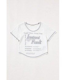 【INSTANTFUNK】ステッチ クロップド Tシャツ