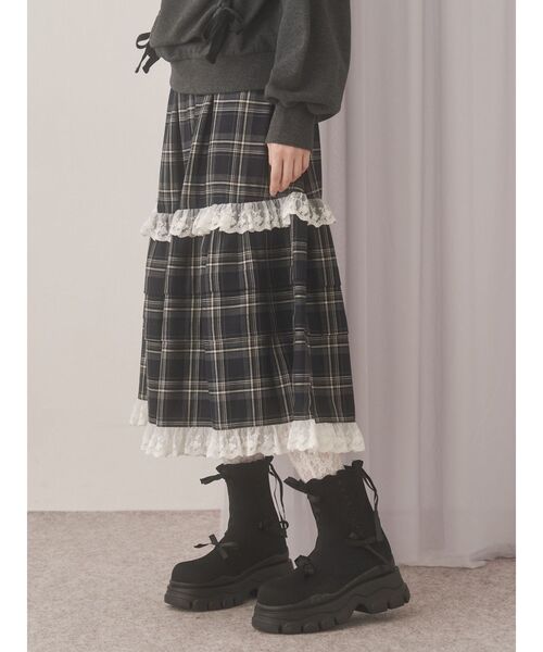 タックフリルミディスカート（スカート）｜merry jenny（メリー