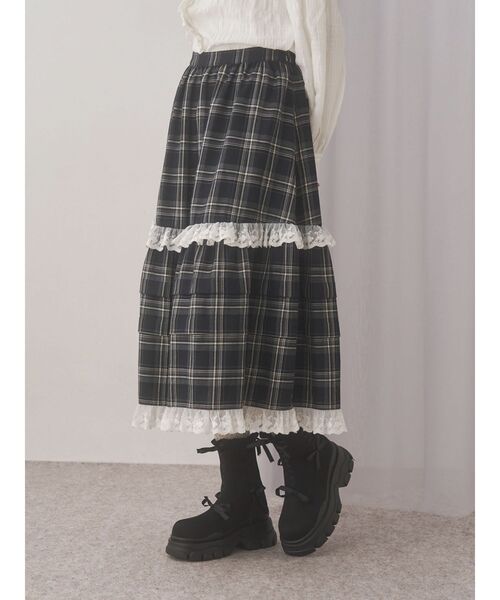 merry jenny（メリージェニー）の「タックフリルミディスカート（スカート・レディース・グレー/ブラウン/ネイビー・FREE）」の13枚目の写真