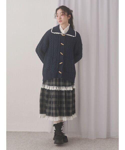 merry jenny（メリージェニー）の「タックフリルミディスカート（スカート・レディース・グレー/ブラウン/ネイビー・FREE）」の20枚目の写真