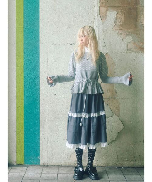 セール】タックフリルミディスカート（スカート）｜merry jenny