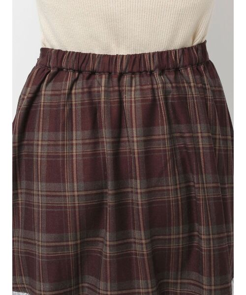 merryjenny タックフリルミディスカート ブラウン タックフリルミディスカート（スカート）｜merry jenny（メリー