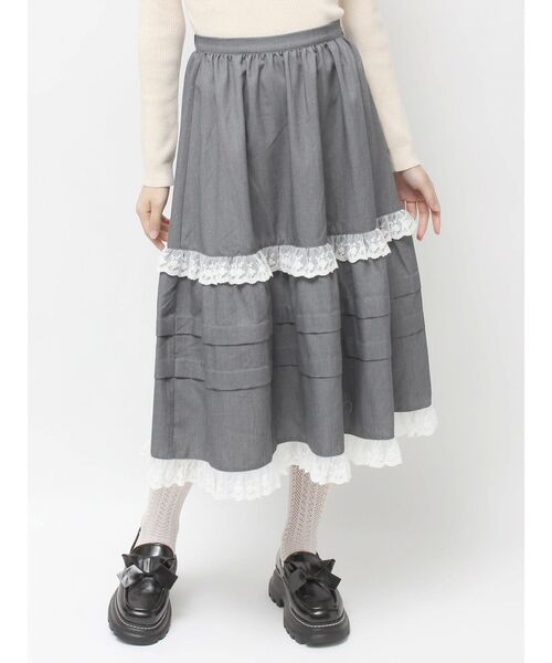 セール】タックフリルミディスカート（スカート）｜merry jenny