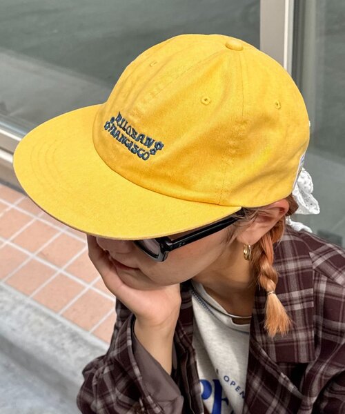 HELLO.SANFRANCISCO（ハローサンフランシスコ）の「【HELLO.SANFRANCISCO/ハローサンフランシスコ】レースリボン刺繍ロゴカラーCAP（キャップ・レディース・ピンク/グリーン/イエロー/ネイビー・ONE SIZE）」の4枚目の写真