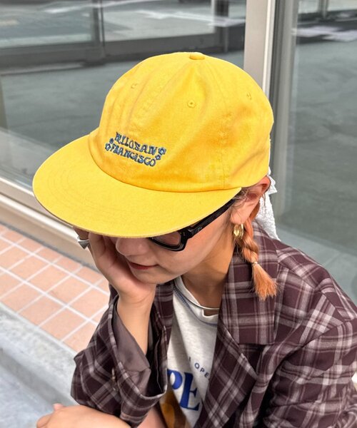 HELLO.SANFRANCISCO（ハローサンフランシスコ）の「【HELLO.SANFRANCISCO/ハローサンフランシスコ】レースリボン刺繍ロゴカラーCAP（キャップ・レディース・ピンク/グリーン/イエロー/ネイビー・ONE SIZE）」の5枚目の写真