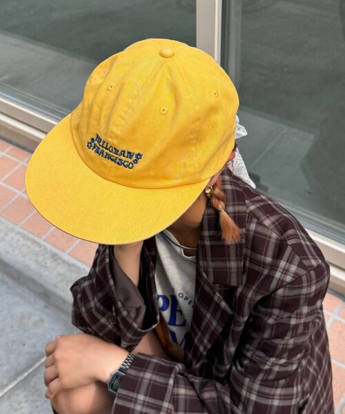 HELLO.SANFRANCISCO（ハローサンフランシスコ）の「【HELLO.SANFRANCISCO/ハローサンフランシスコ】レースリボン刺繍ロゴカラーCAP（キャップ・レディース・ピンク/グリーン/イエロー/ネイビー・ONE SIZE）」の6枚目の写真