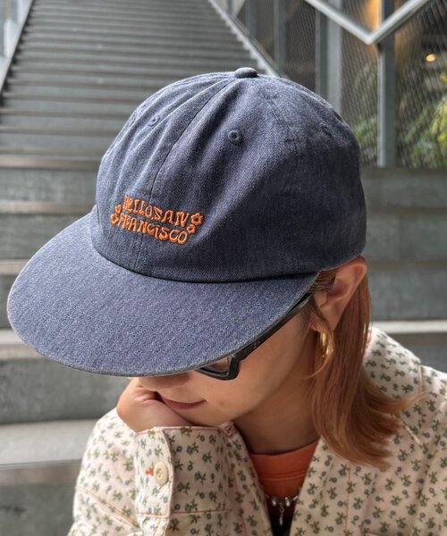 HELLO.SANFRANCISCO（ハローサンフランシスコ）の「【HELLO.SANFRANCISCO/ハローサンフランシスコ】レースリボン刺繍ロゴカラーCAP（キャップ・レディース・ピンク/グリーン/イエロー/ネイビー・ONE SIZE）」の14枚目の写真