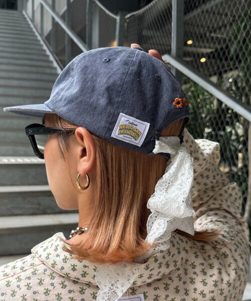 HELLO.SANFRANCISCO（ハローサンフランシスコ）の「【HELLO.SANFRANCISCO/ハローサンフランシスコ】レースリボン刺繍ロゴカラーCAP（キャップ・レディース・ピンク/グリーン/イエロー/ネイビー・ONE SIZE）」の16枚目の写真