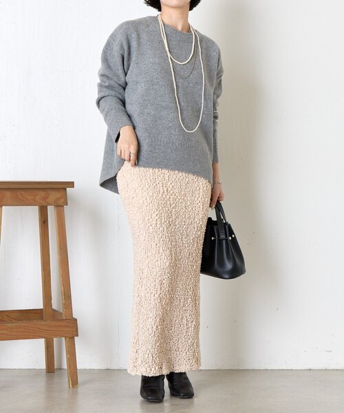 Jena espace merveilleux（ジェナ　エスパスメルヴェイユ）の「バックテープラメニット（ニット/セーター・レディース・チャコールグレー/ベージュ/グリーン・FREE）」の20枚目の写真