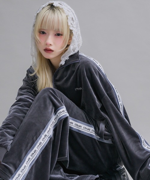 ユニセックス】ベロアトラックパンツ(セットアップ可)（その他パンツ